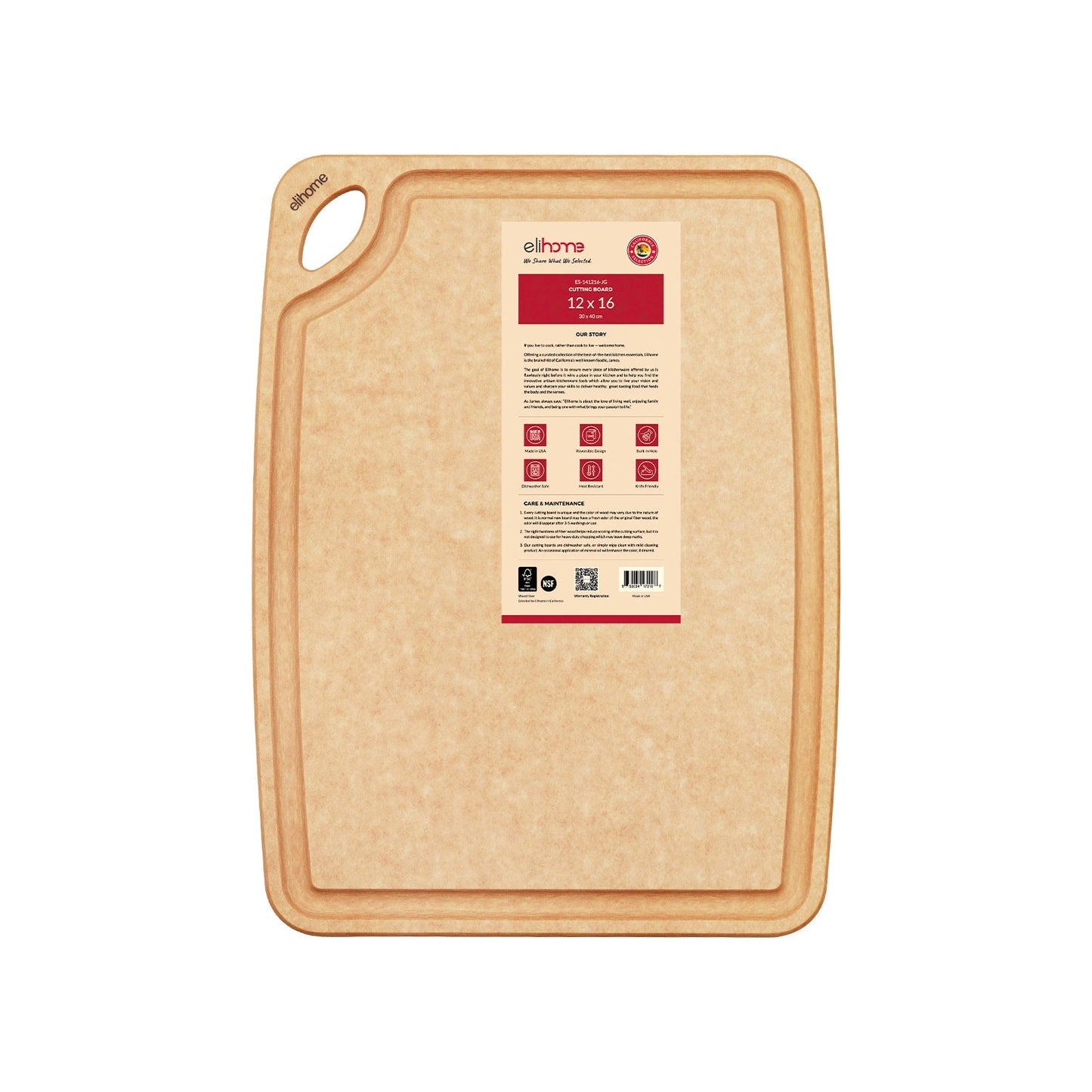 Classic Series 12 x 16 x 1/4 Cutting Board - Large