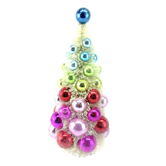 13" Rainbow Bottlebrush Ball Tree by December Diamonds