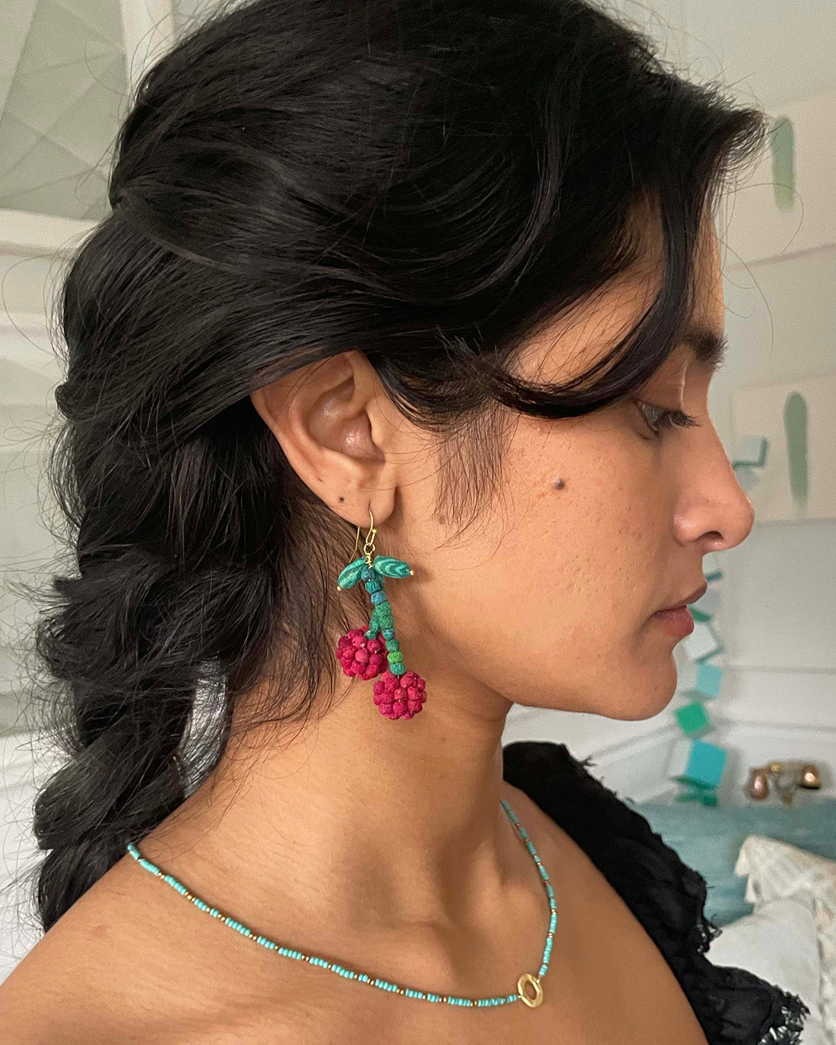 Kantha Cherry Earrings