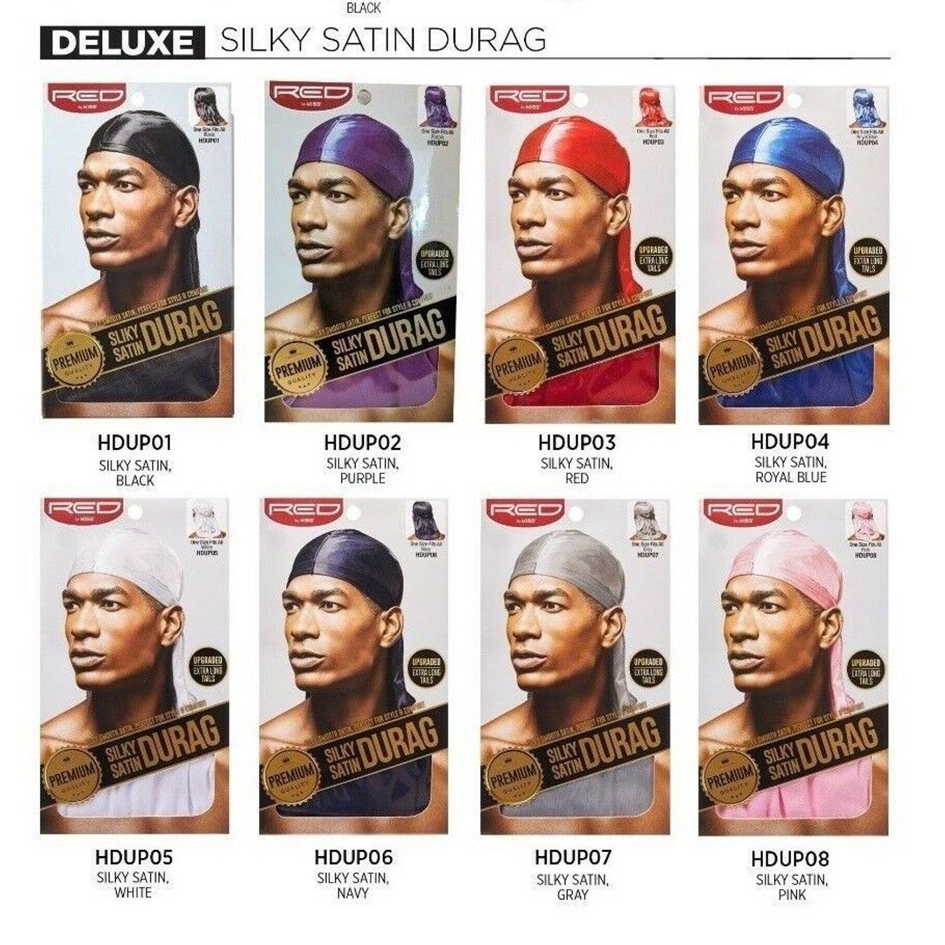 Red By Kiss Black Silky Satin Durag - Osadia Concept Store