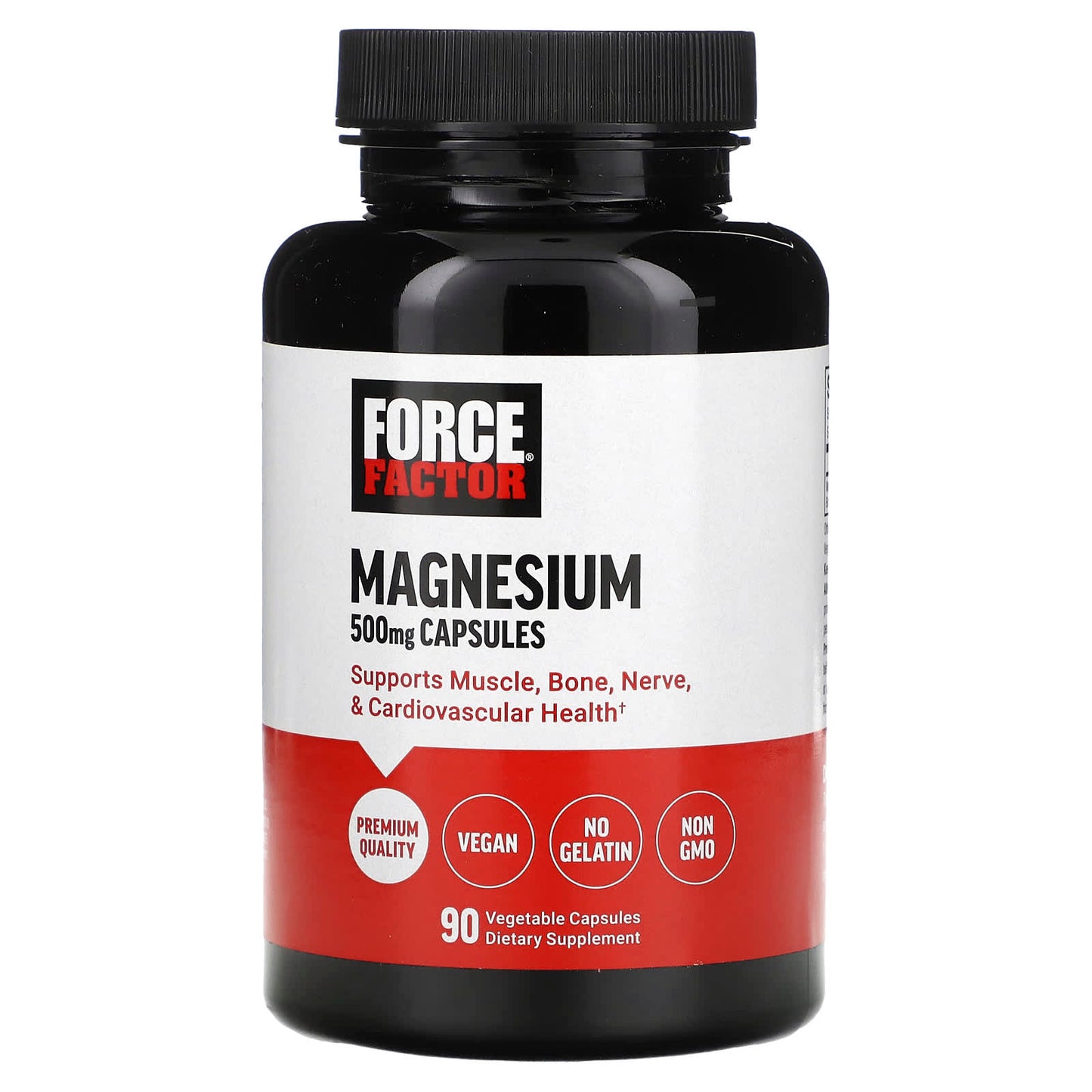 Force Factor Magnesium, 500 Mg, 90 Vegetable Capsules