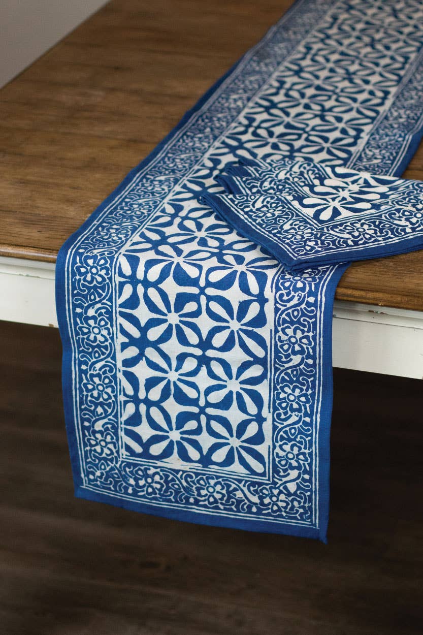 Sevya Handmade - Indigo Mosaic Table Runner