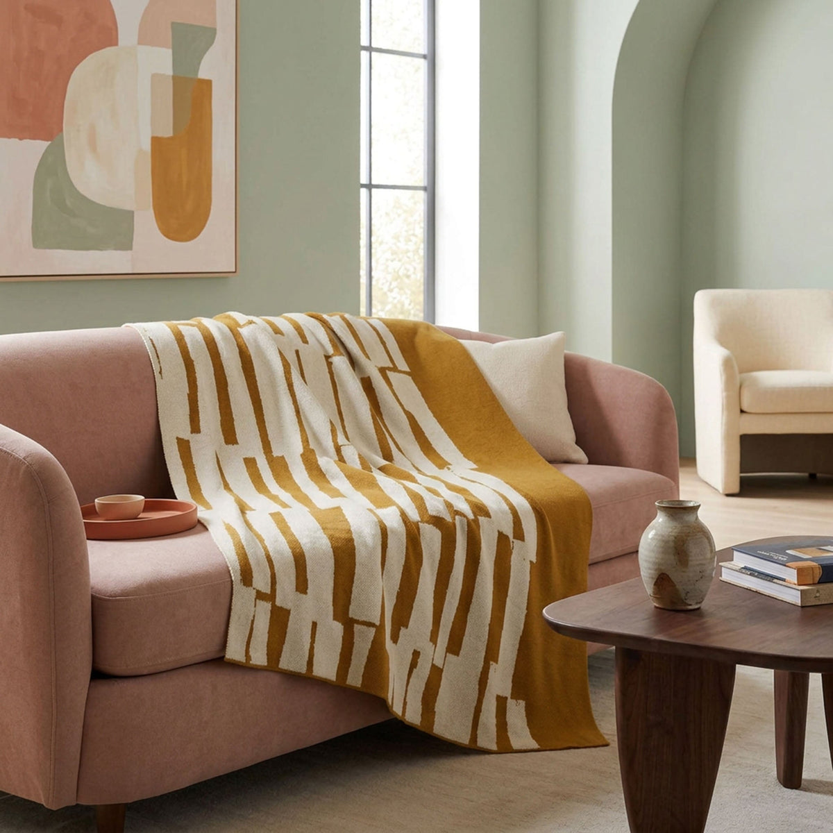 Scout by Susy Pilgrim Waters - Cotton Sustainable Knit Patterned Throw Blanket