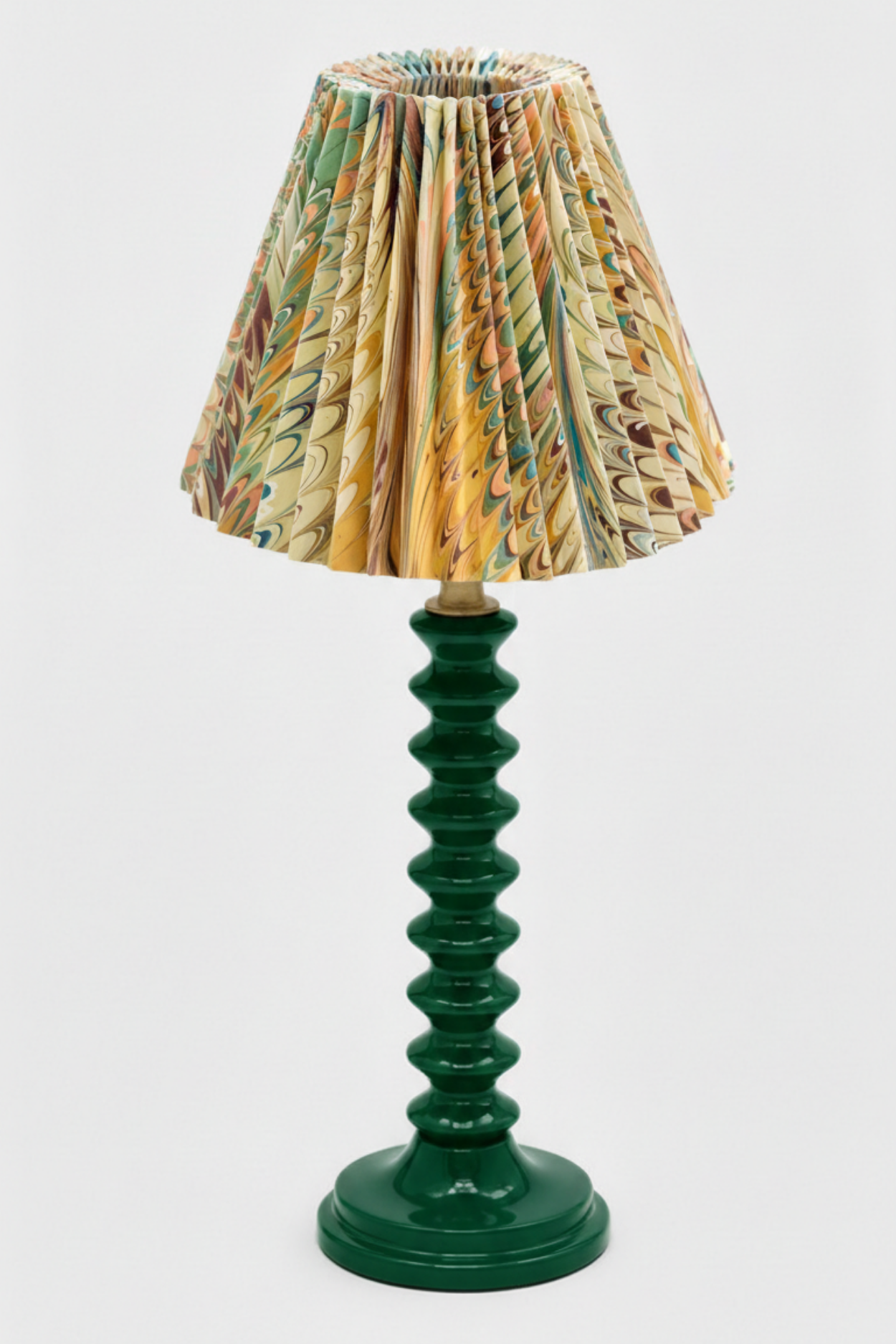 Flatiron Feathers Pleated Hand Marbled 10" Lampshade
