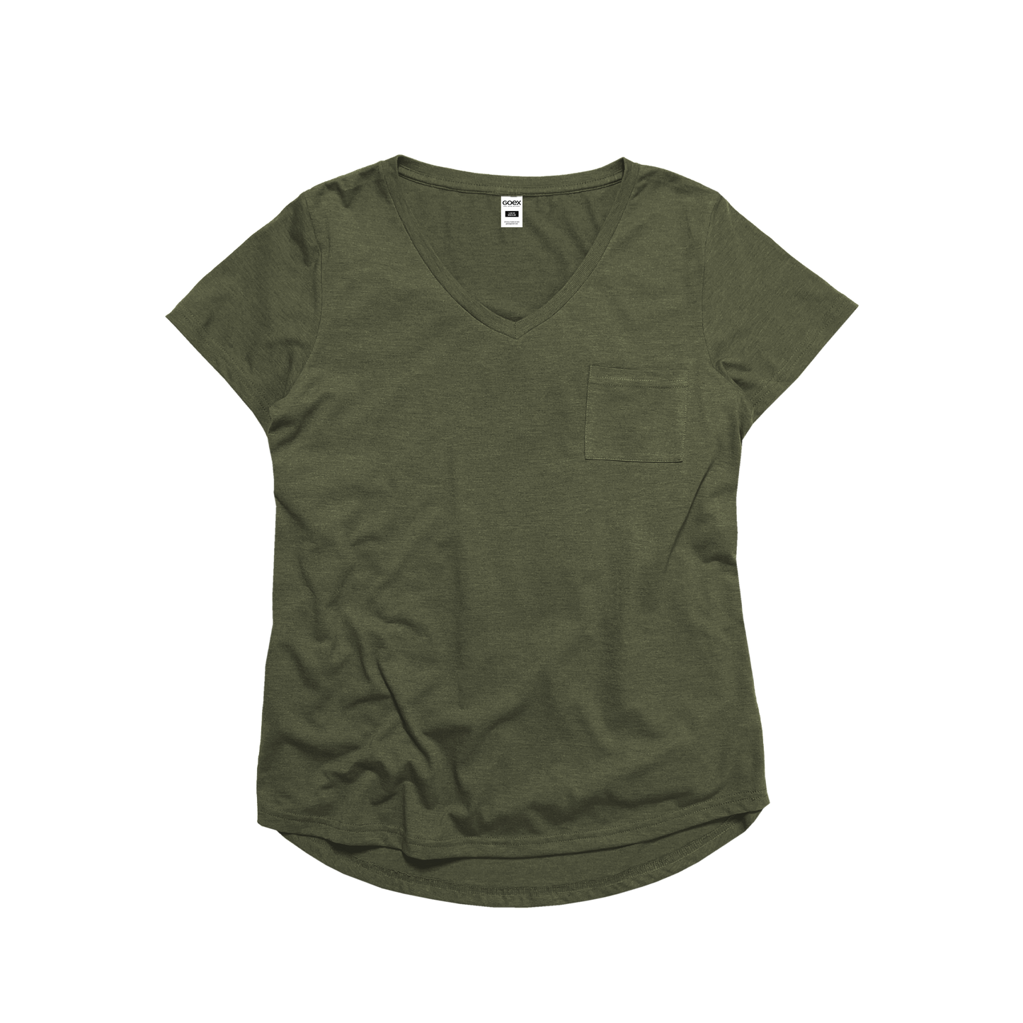 Ladies Eco-Triblend Drop Hem V-Neck Pocket Tee