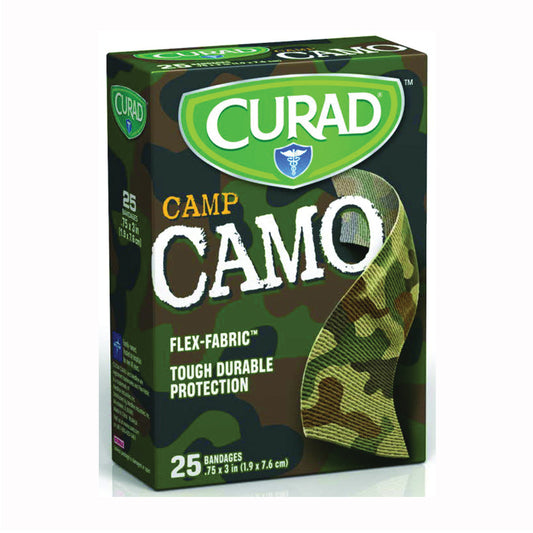 Curad Kids Adhesive Bandages, Green Camouflage, 3/4" X 3" - Osadia Concept Store