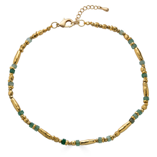 Green Strawberry Quartz Bead Necklace