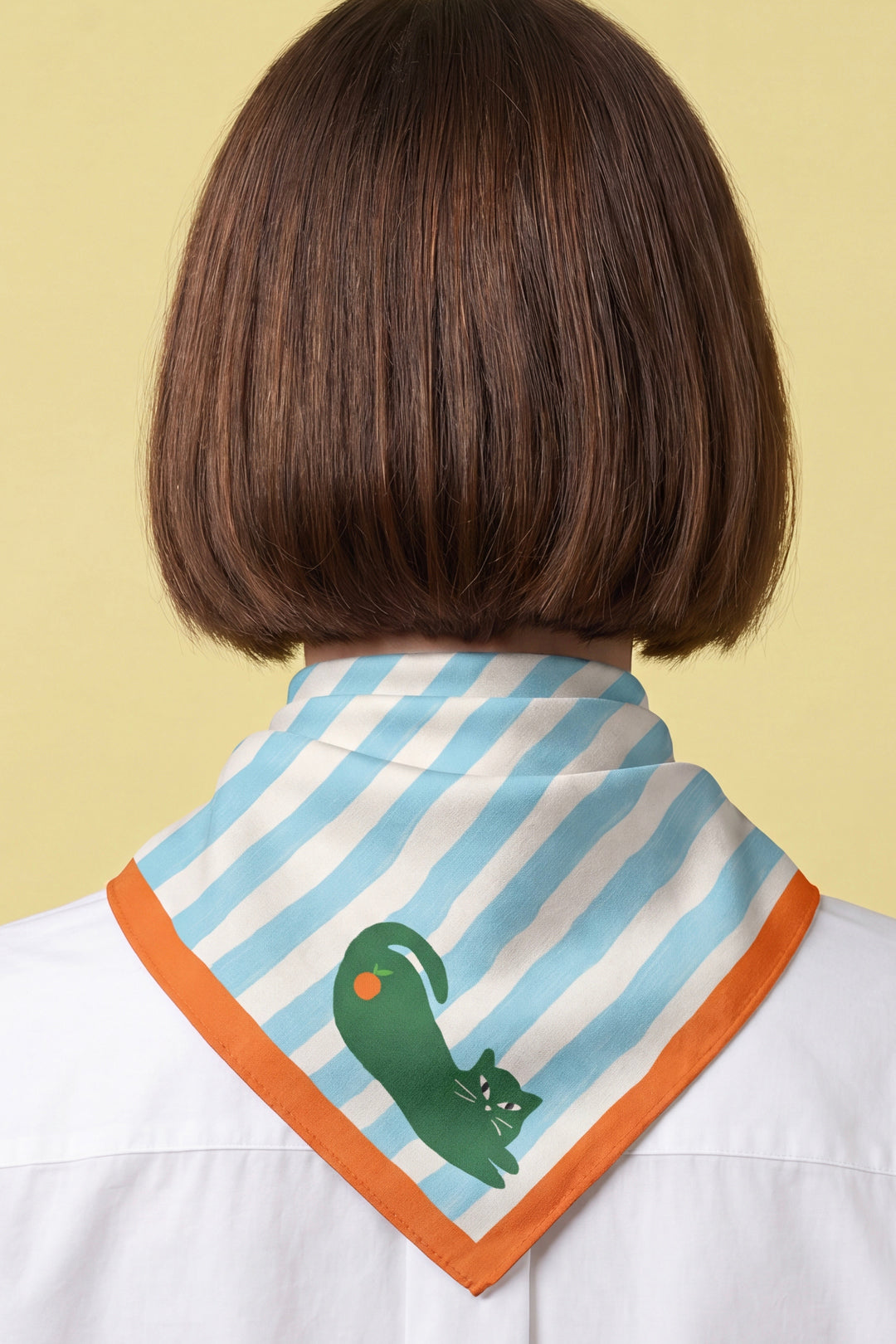 Blue Cat Stripes Cotton Bandana