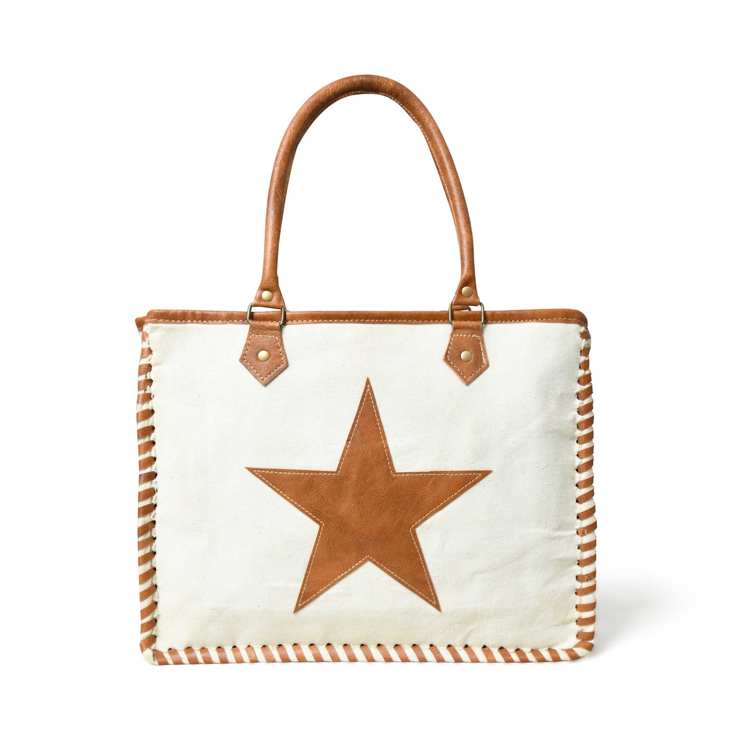 Star Upcycled Canvas Shoulder Tote - Osadia Concept Store