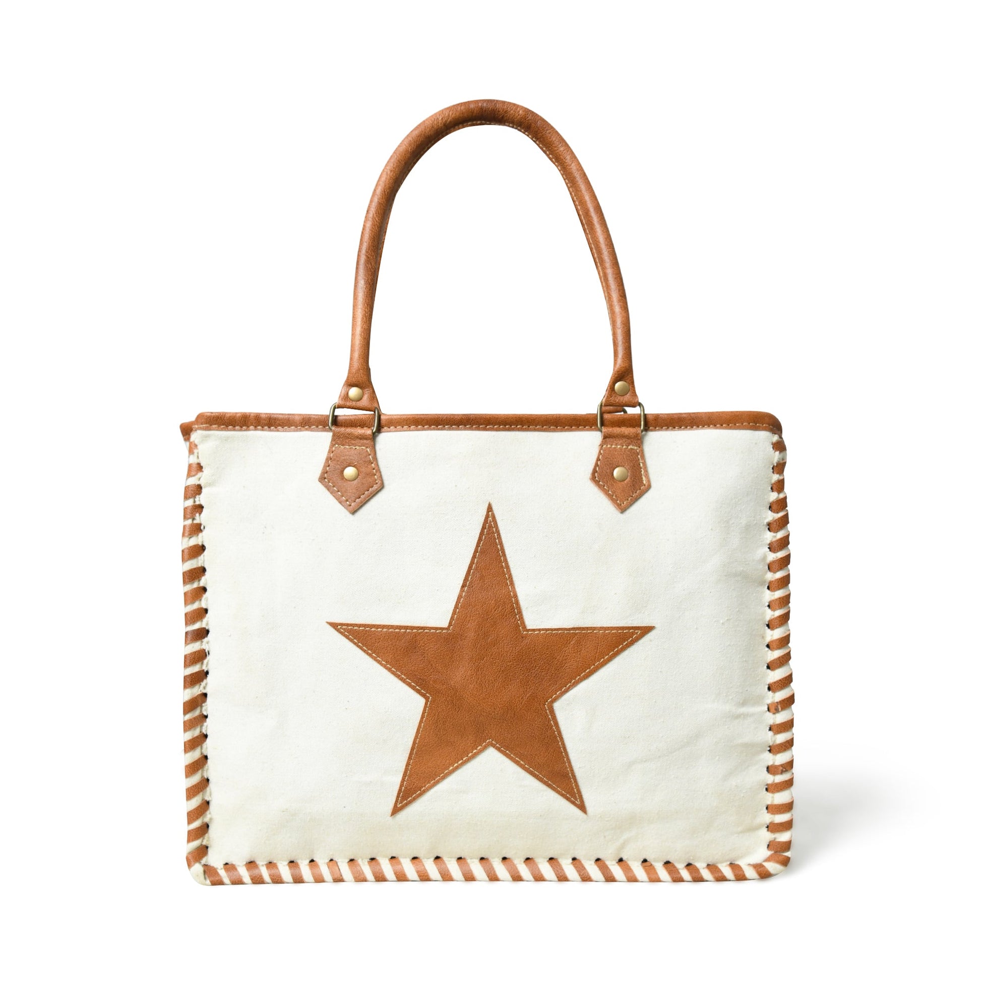 Star Upcycled Canvas Shoulder Tote - Osadia Concept Store