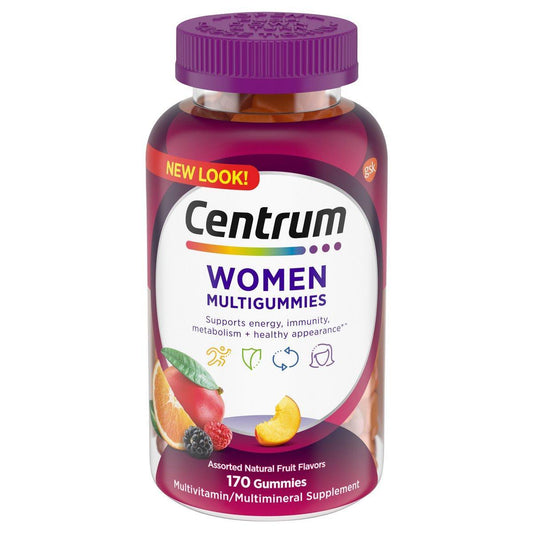 Centrum Multivitamin/Multimineral Supplement, Women, Gummies, Assorted Natural Fruit Flavors