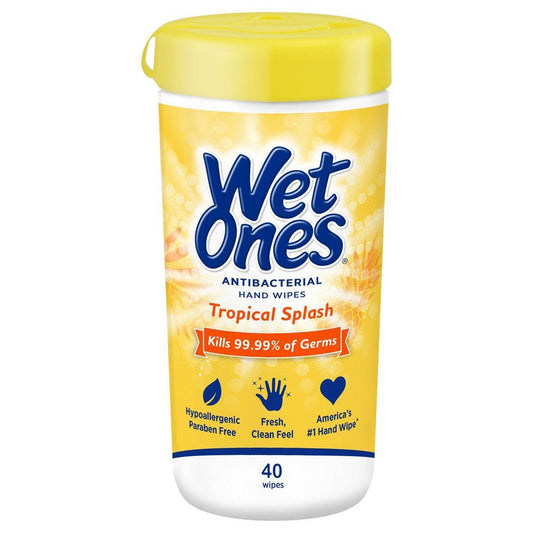 Wet Ones Antibacterial Hand Wipes Canister - Tropical Splash - 40ct