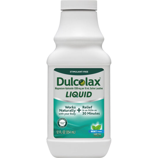 Dulcolax Saline Laxative Liquid Mint Flavor, 12 Oz