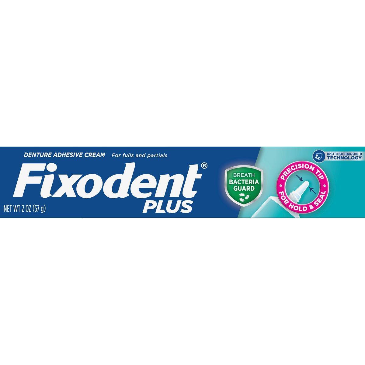 Fixodent Plus Precisi & Seal, Breath Bacteria Guard Denture Adhesive Cream, 2 Oz