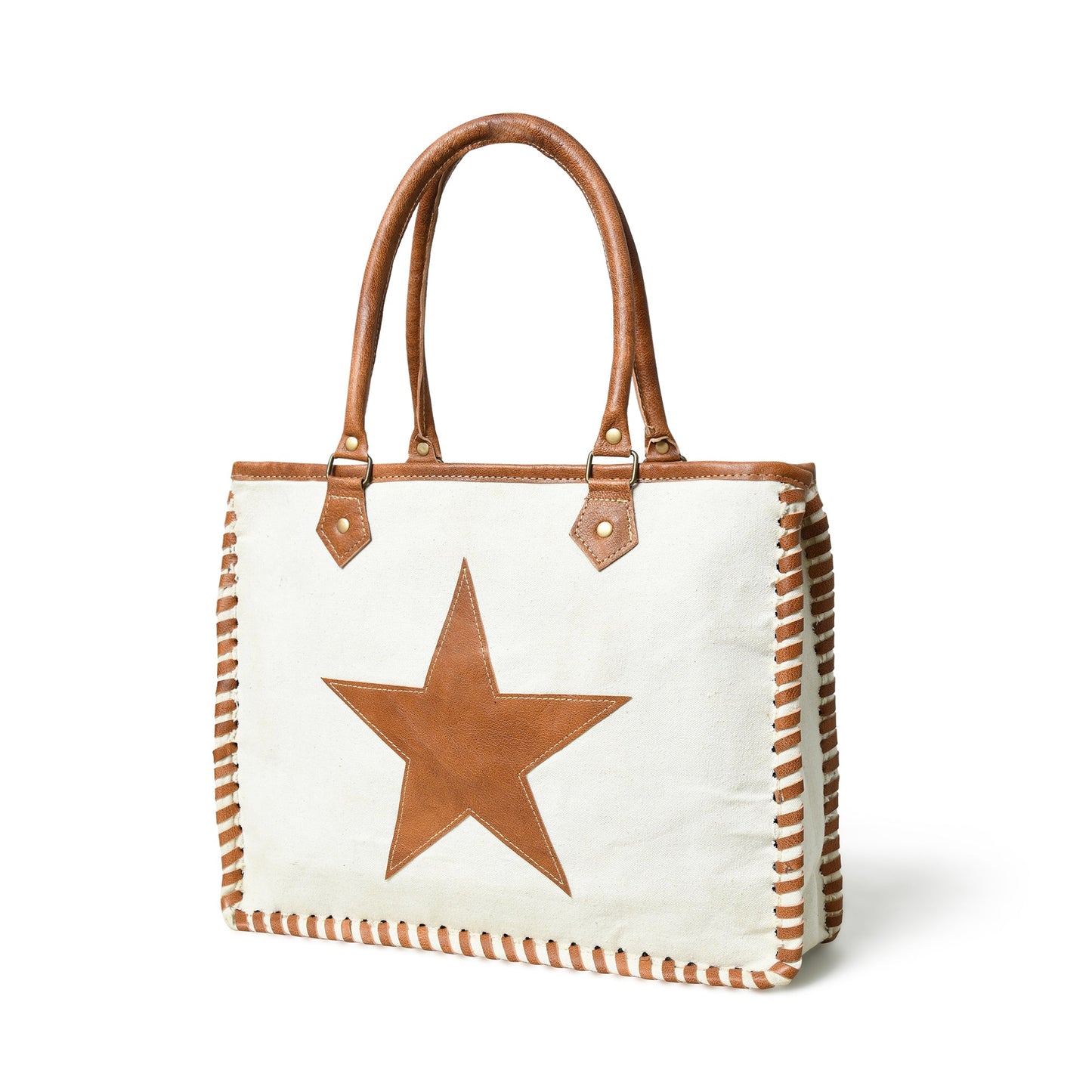 Star Upcycled Canvas Shoulder Tote - Osadia Concept Store