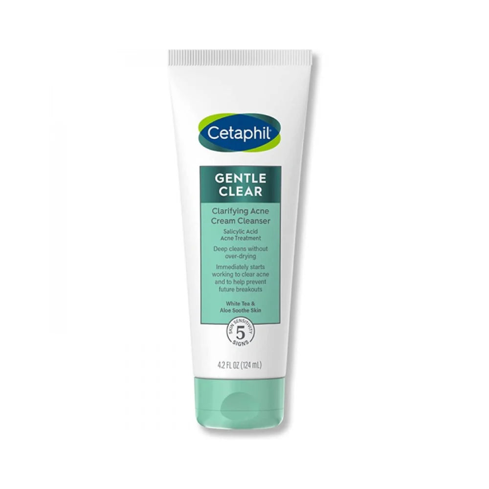 Cetaphil Gentle Clear Clarifying Acne Cream Cleanser With 2% Salicylic Acid, Skin Care For Sensitive Skin, 4.2 Oz