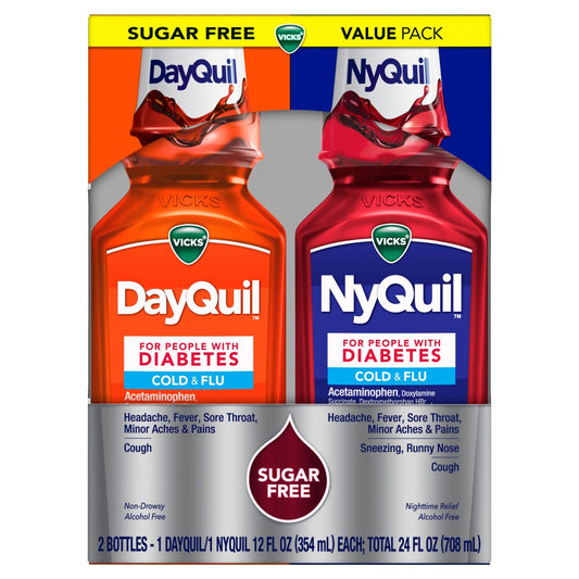 Vicks DayQuil & NyQuil Diabetes Cold & Flu Relief Medicine Co-Pack