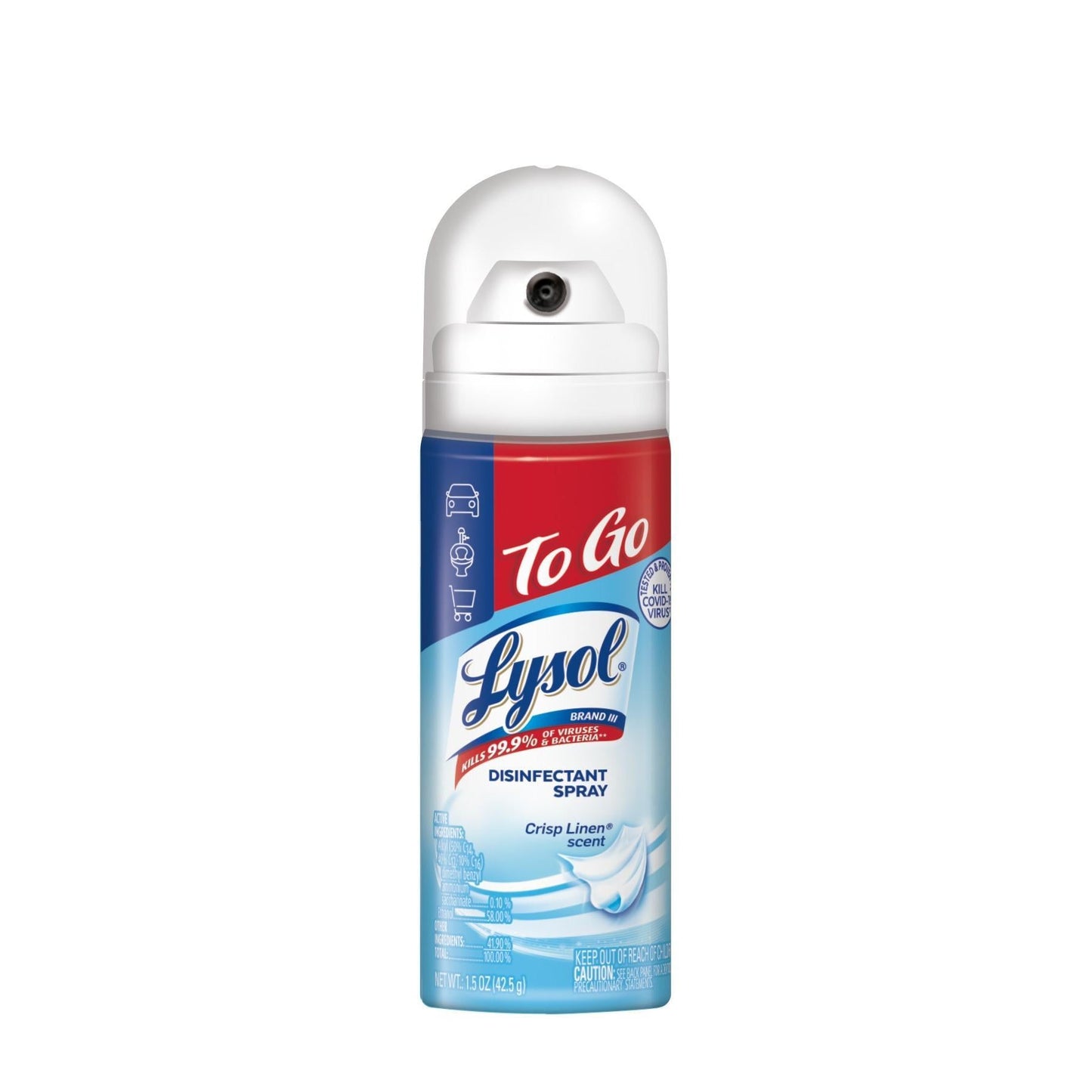 Lysol Travel Size To Go Disinfectant Spray - Crisp Linen