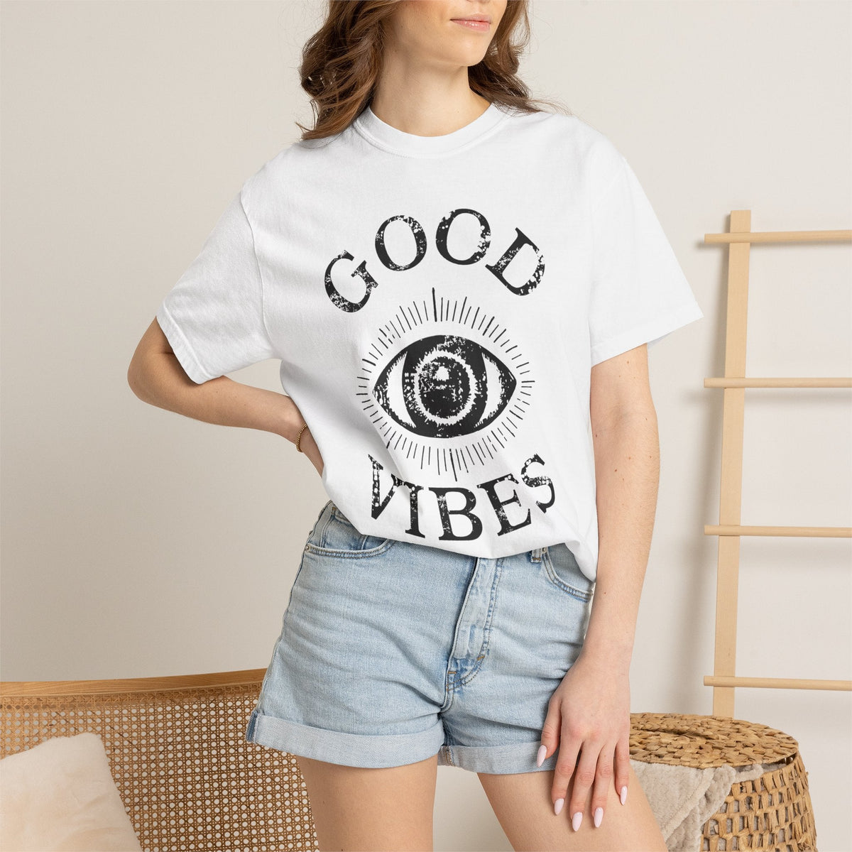 Good Vibes Eye T-Shirt: Vintage Mystic Graphic Tee