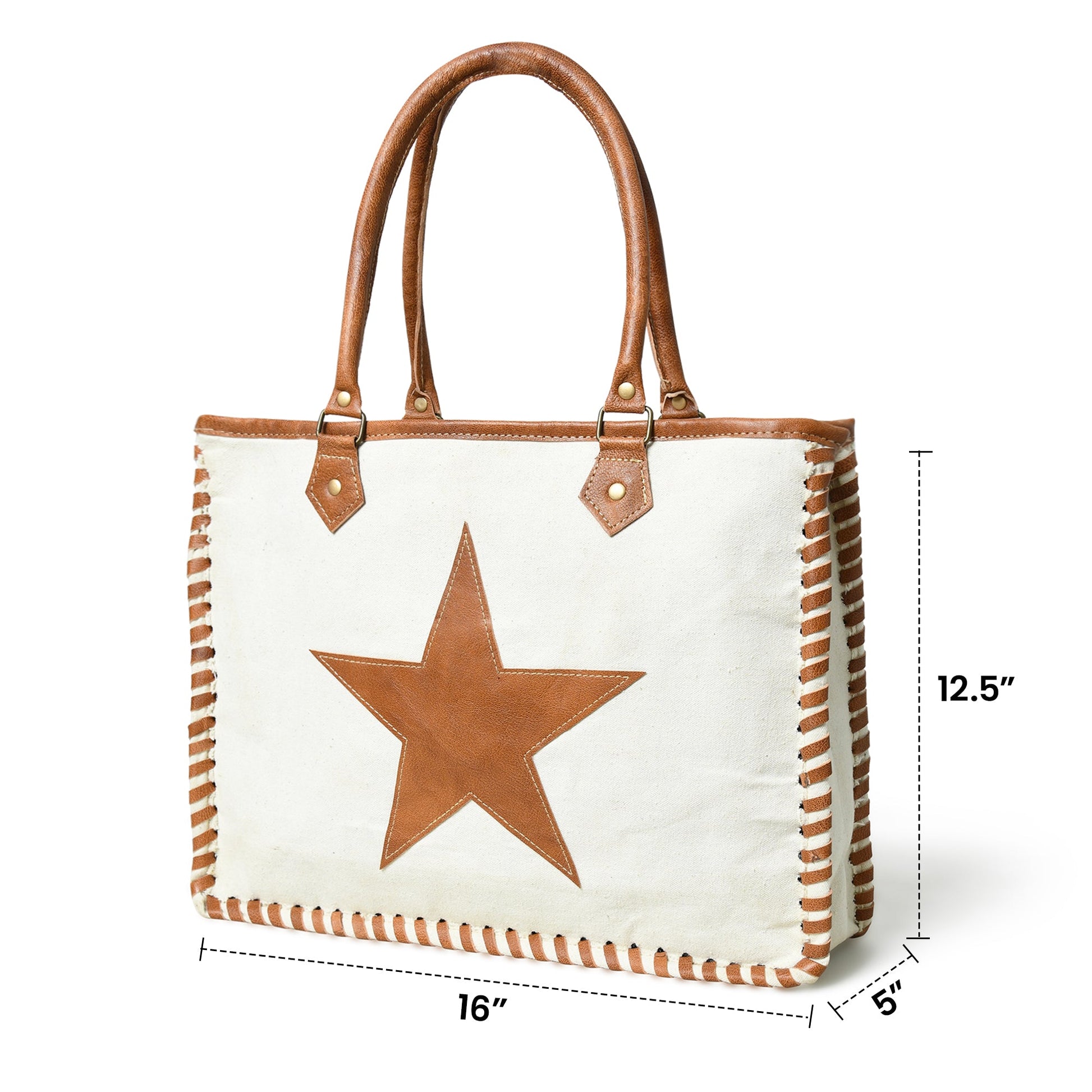 Star Upcycled Canvas Shoulder Tote - Osadia Concept Store