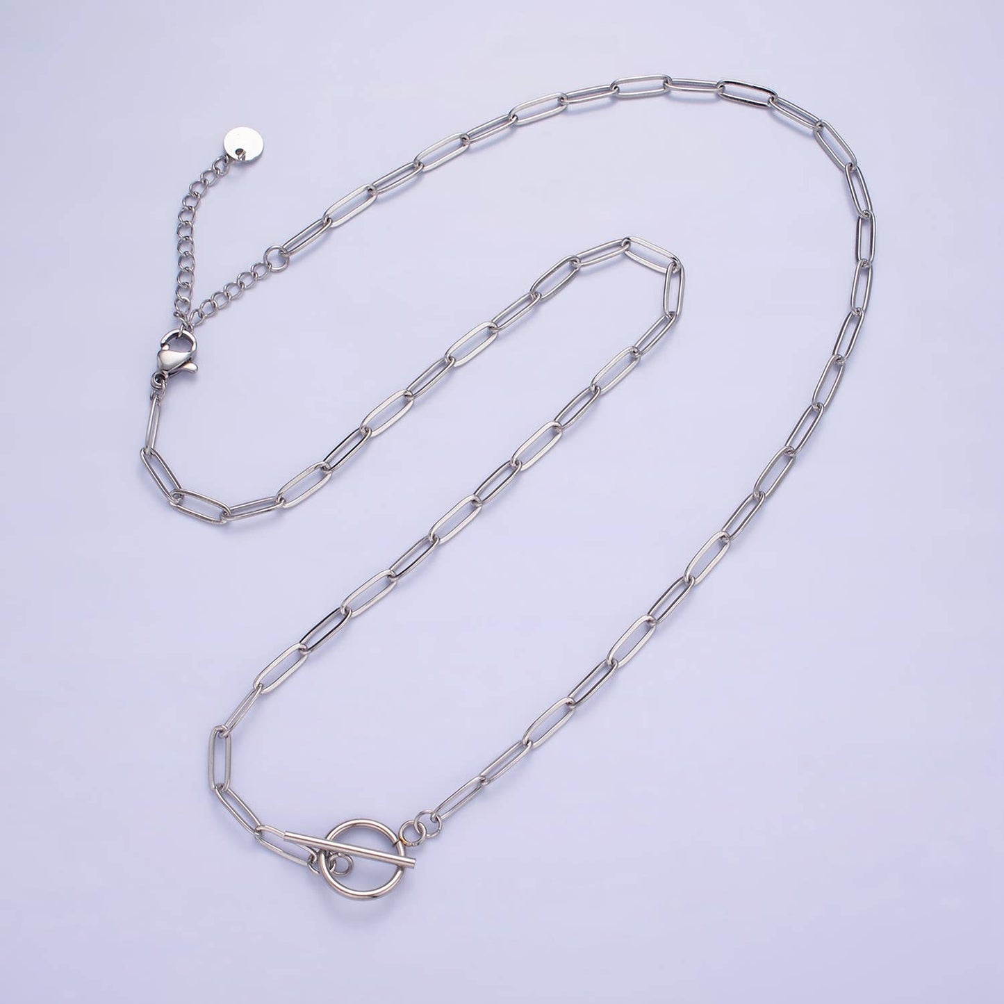 14K Gold Filled Toggle Clasps Paperclip Chain 19"  Necklace | Silver or Gold