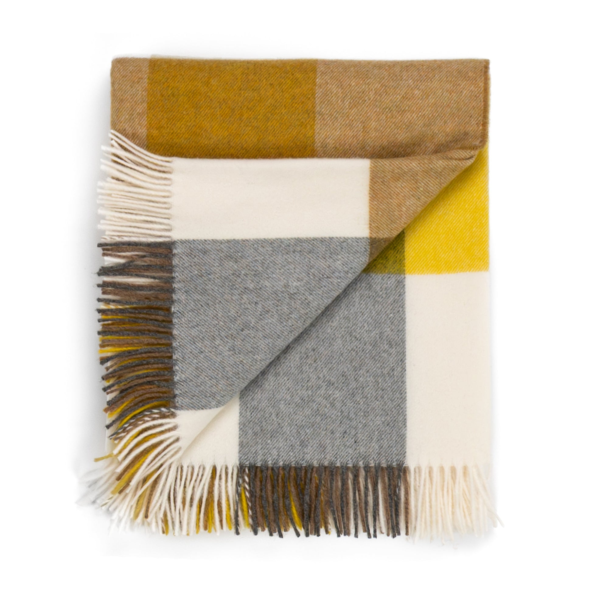 Southampton Home Merino Wool Throw – Block Gold | UK Made - Osadia Concept Store