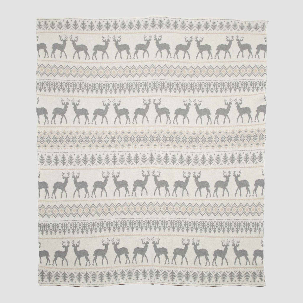 Vintage Fair Isle - Cotton Sustainable Knit Throw Blanket