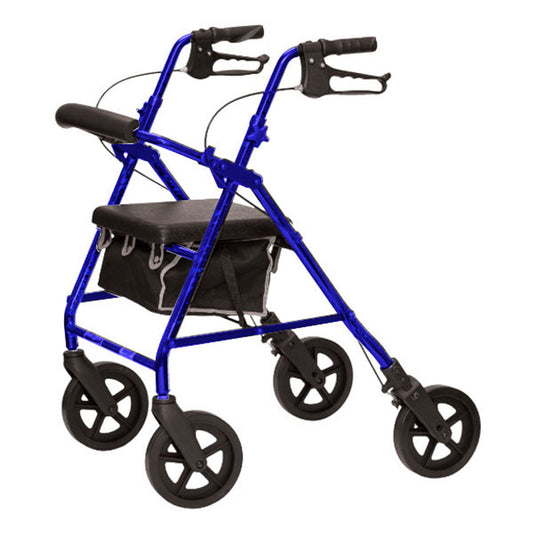 Probasics Deluxe Aluminum Rollator With 8-inch Wheels, Blue