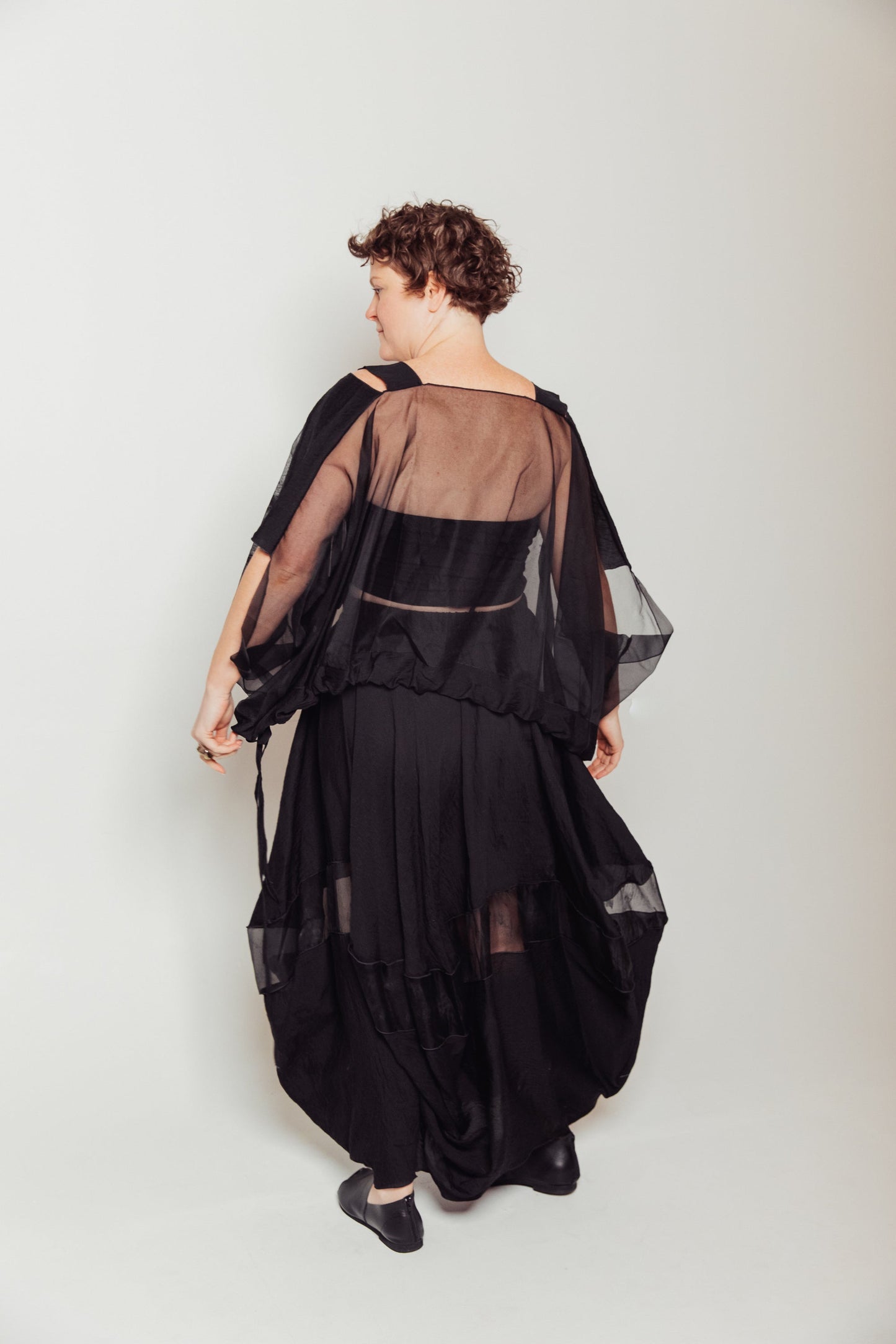 Hand-Painted Silk Organza Midnight Topper