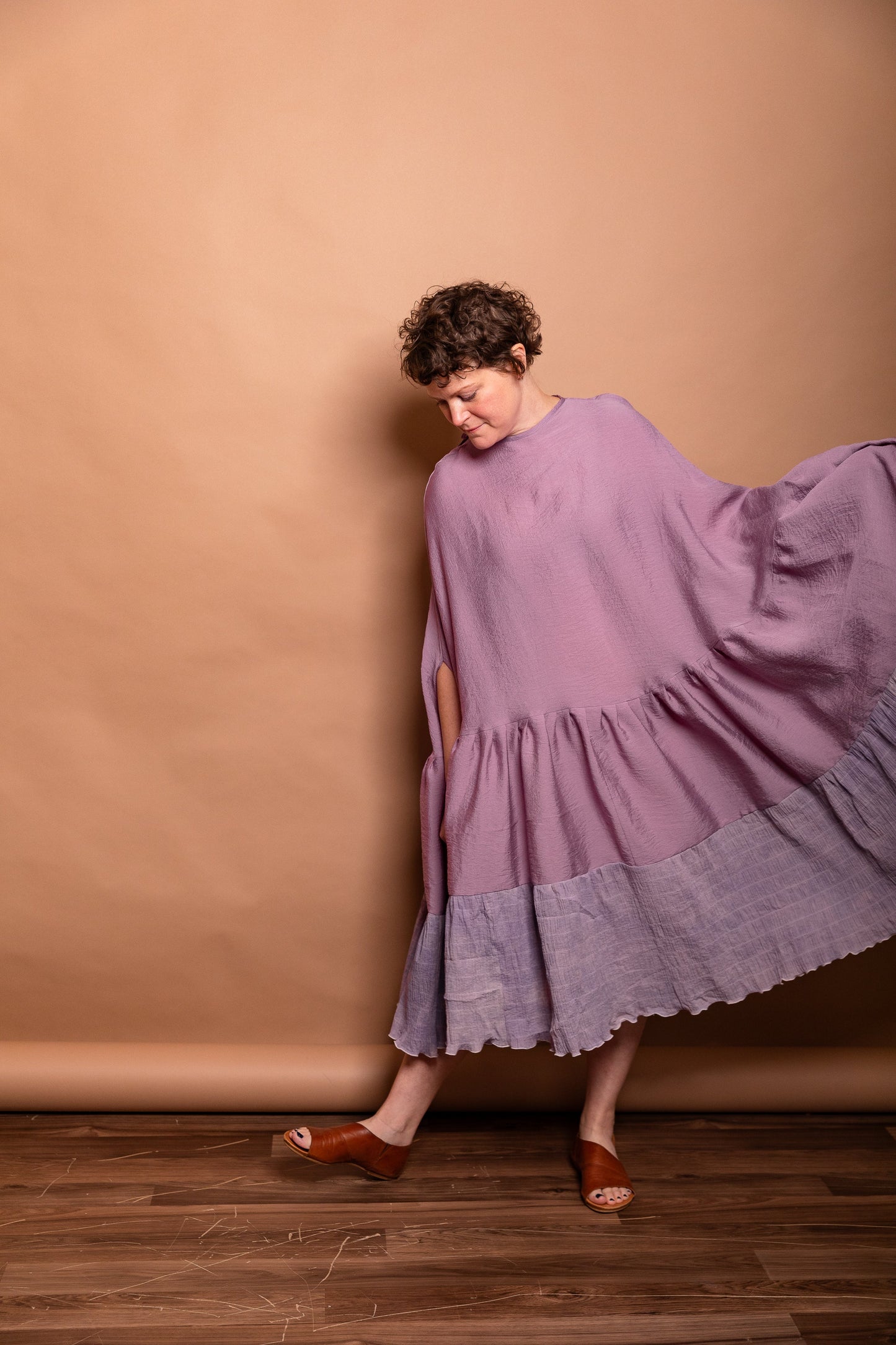 Hand-Painted Sweep Midi Dress