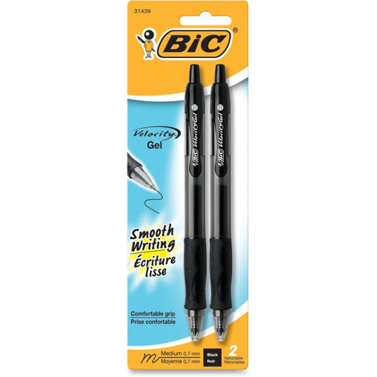 BiC Gel-ocity Medium Point 0.7 Mm Retractable Gel Pen 2/Pack - Black