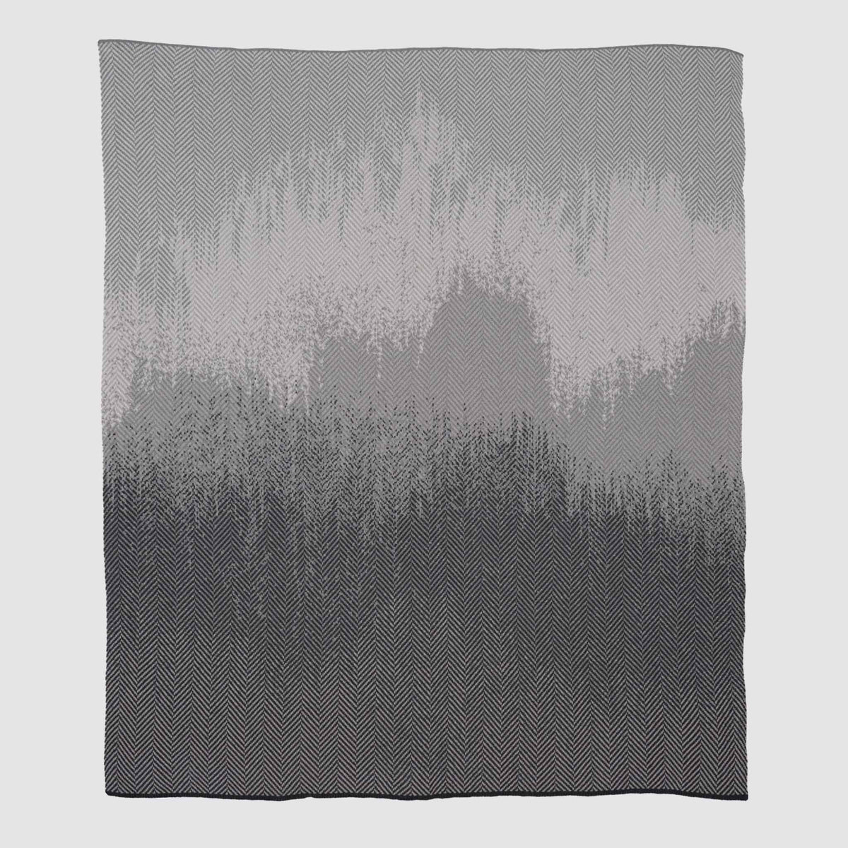 Herringbone Ombre - Cotton Sustainable Knit Geometric Chevron Throw Blanket