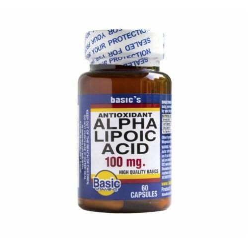 Basic Vitamins Alpha Lipoic Acid 100 Mg Capsules