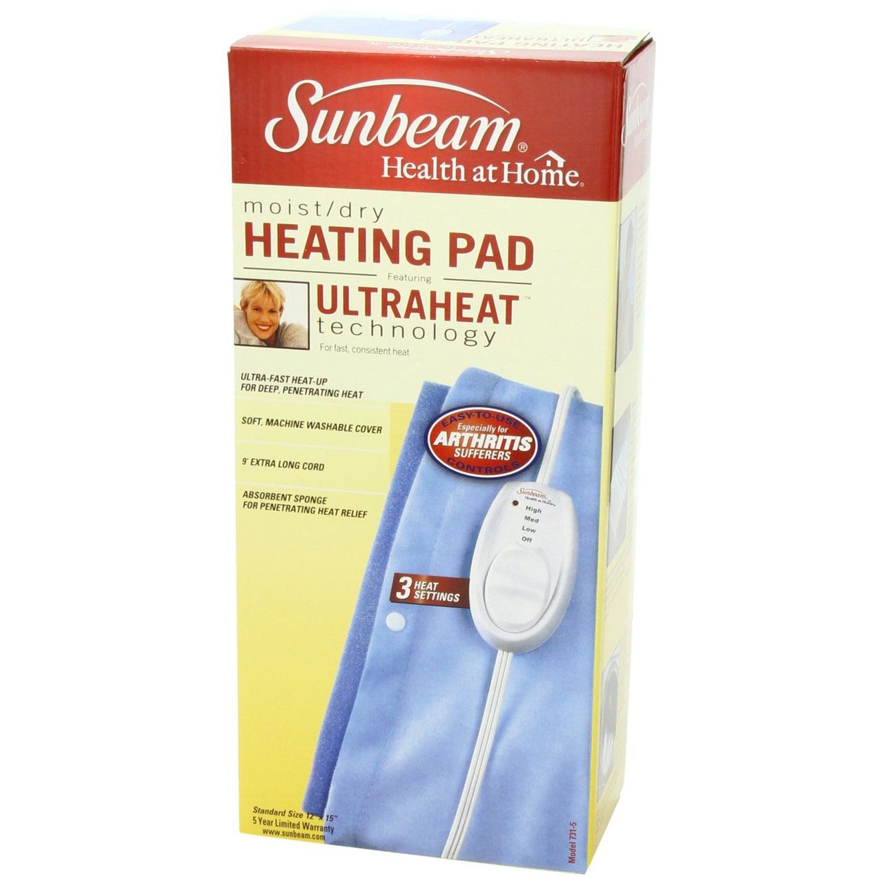 Sunbeam Moist/ Dry Heating Pad, Model 731-5