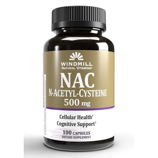 Windmill NAC N-Acetyl-Cysteine 500mg Cellular Health 100 Capsules