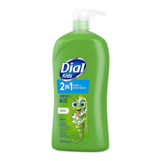 Dial Kids 2-in-1 Body+Hair Wash, Melon, 32 Fl Oz