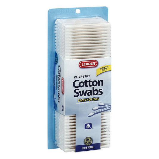 Leader Health Care Paper Stick Cotton Swabs