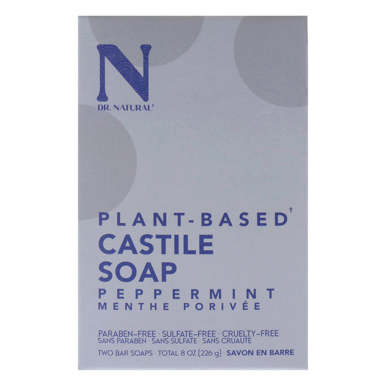 Dr. Natural Pure Castile Bar Soap Peppermint 8 Oz