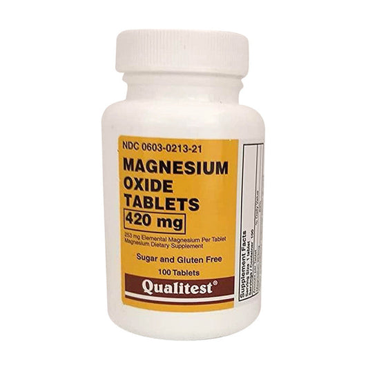 Qualitest Magnesium Oxide 420mg Tablets 100ct