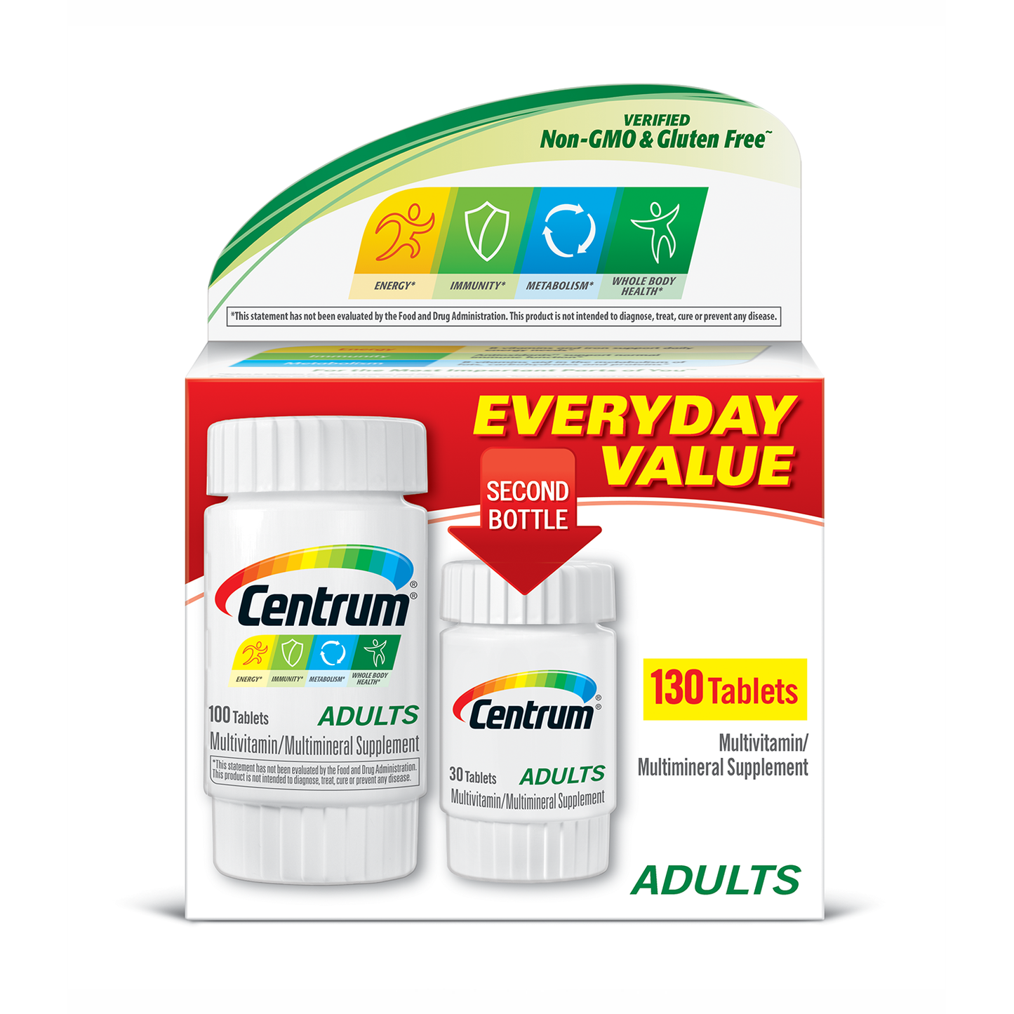 Centrum Adult (130 Count) Complete Multivitamin / Multimineral Supplement Tablet, Vitamin D3, B Vitamins, Iron, Antioxidants
