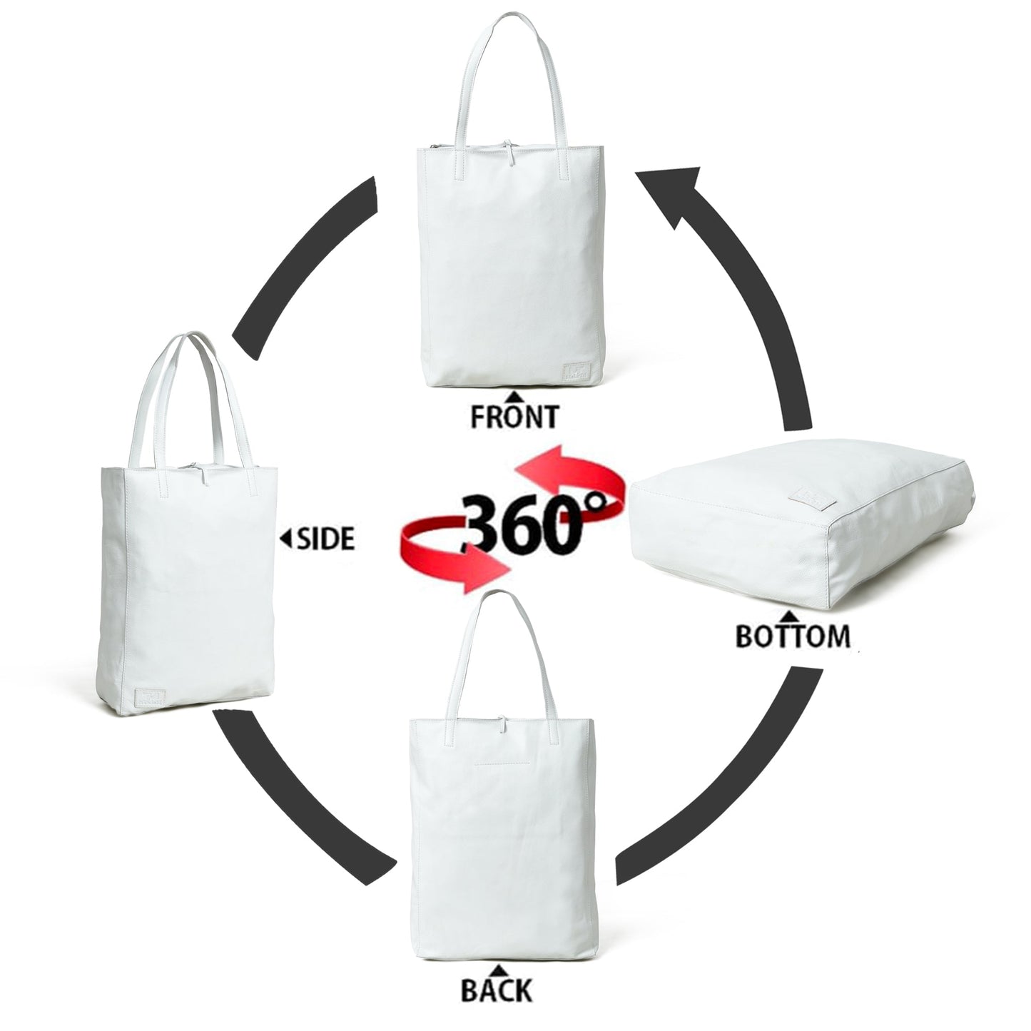 White Leather Shoulder Tote Bag - Osadia Concept Store