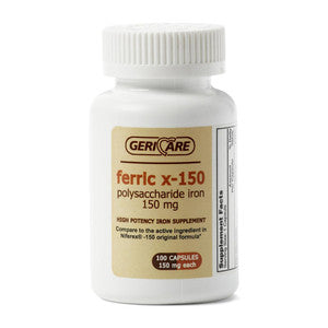 McKesson Geri Care Ferric X-150 Polysaccharide Iron Capsules