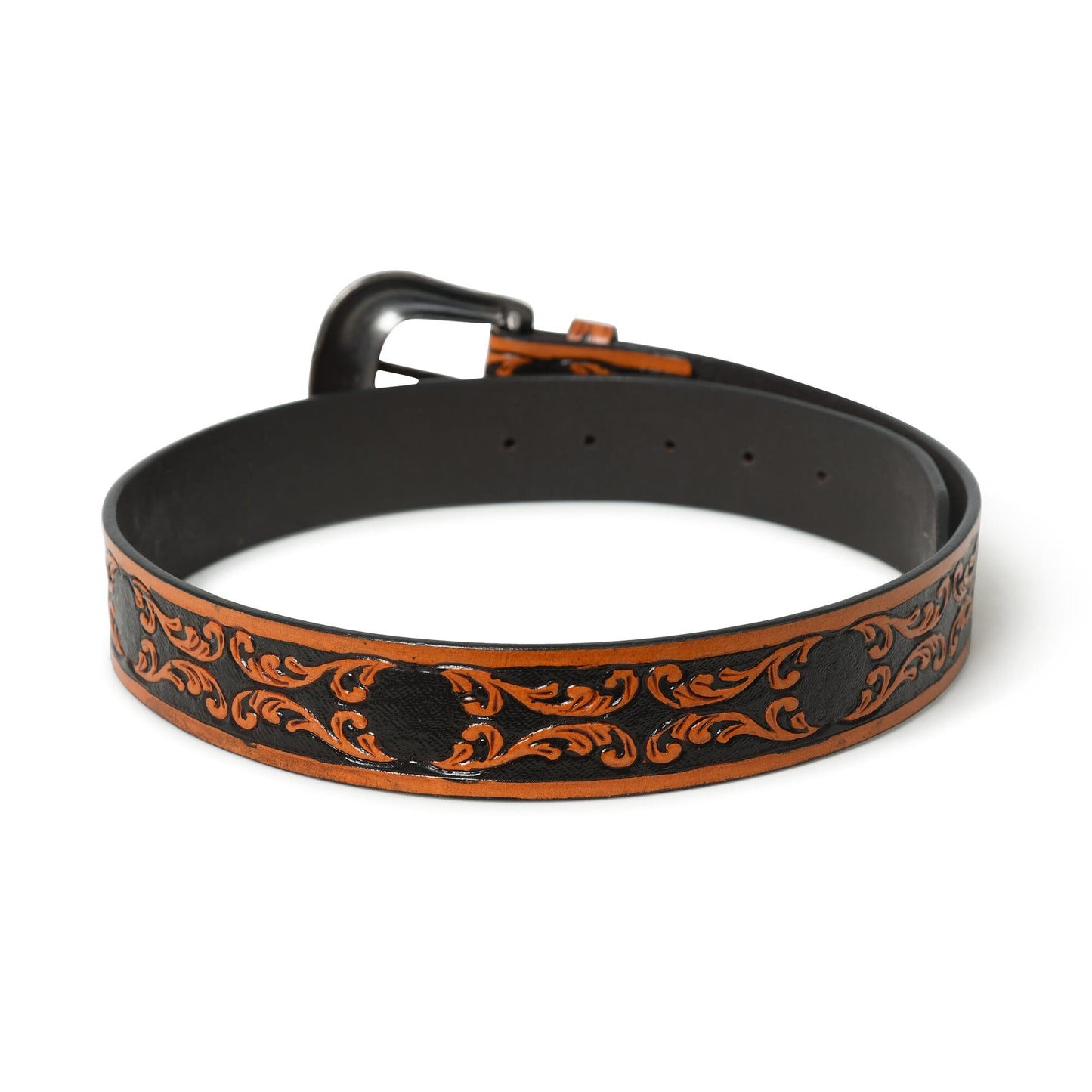Western Cowboy Leather Belt - Black & Brown - Osadia Concept Store