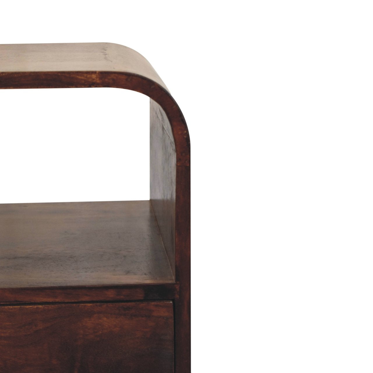 Solid Wood California Walnut Curved Edge Bedside Table
