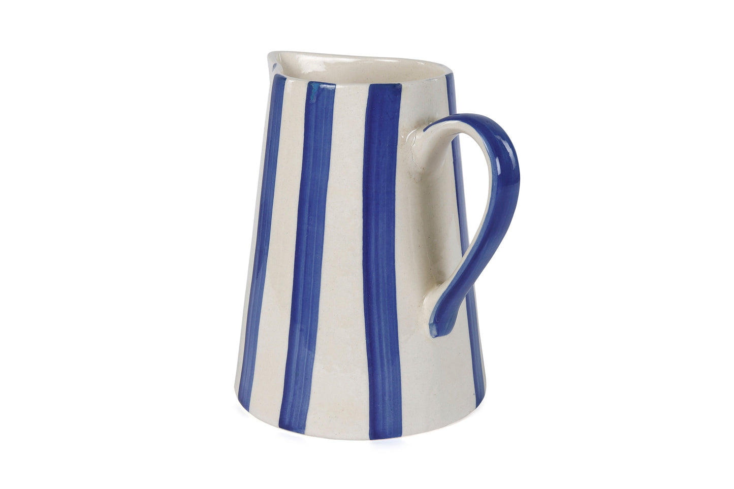 Ceramic Stripe Pitcher - Blue