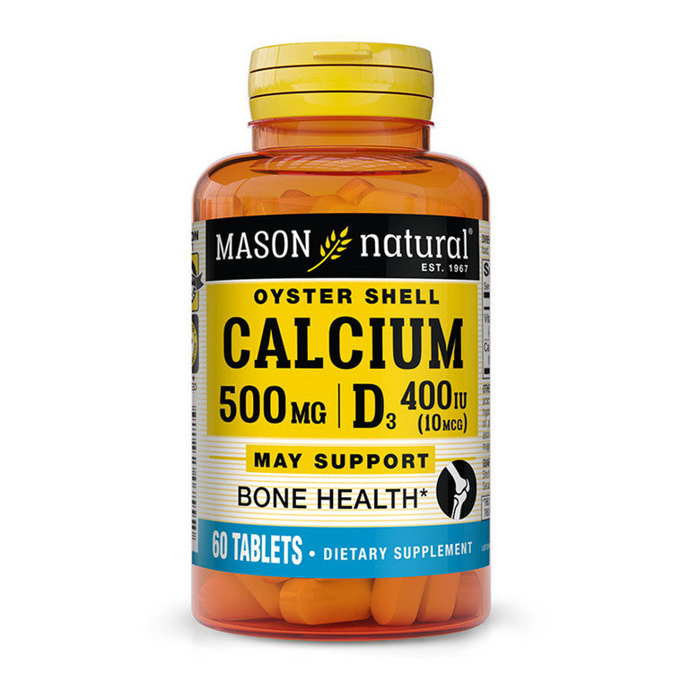 Mason Vitamins Oyster Shell Calcium 500 Mg With Vitamin D3, 60 Tablets, Natural