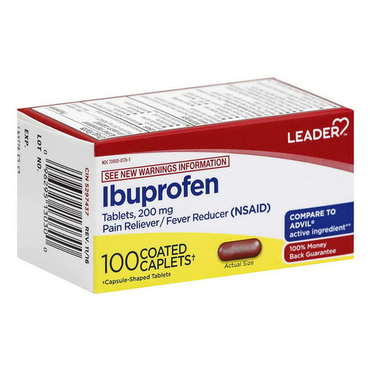 Leader Health Care Ibuprofen, 200 Mg, Coated Tablets