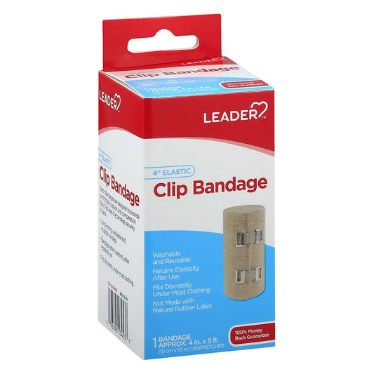 Leader Health Care Clip Bandage, Elastic, 4 Inch