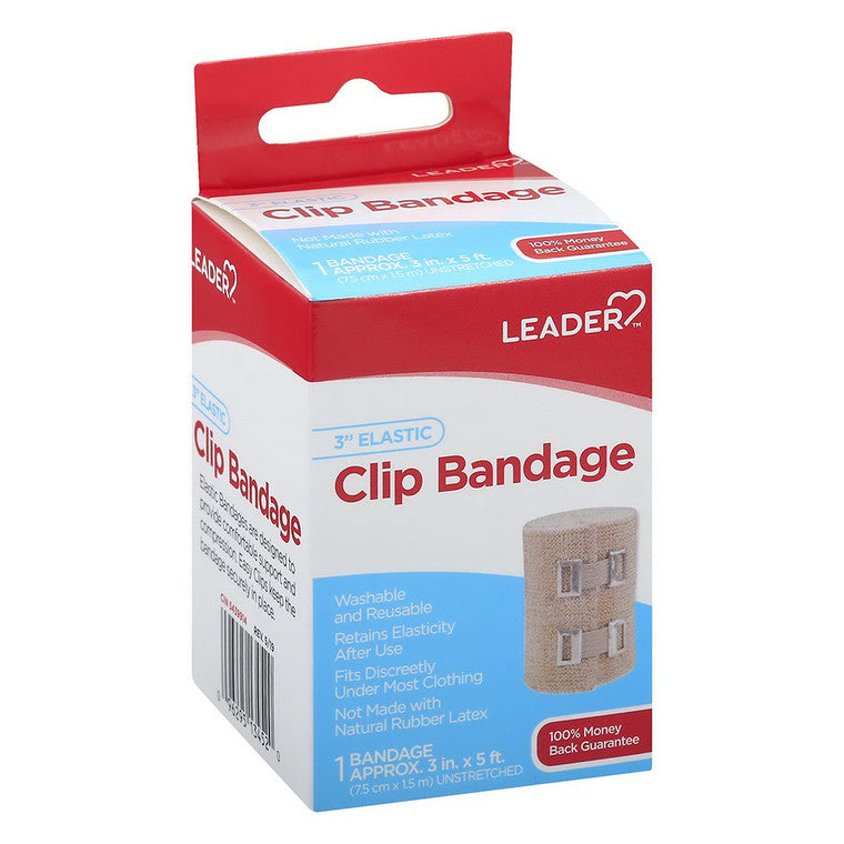 Leader Clip Bandage, Elastic, 3 Inch
