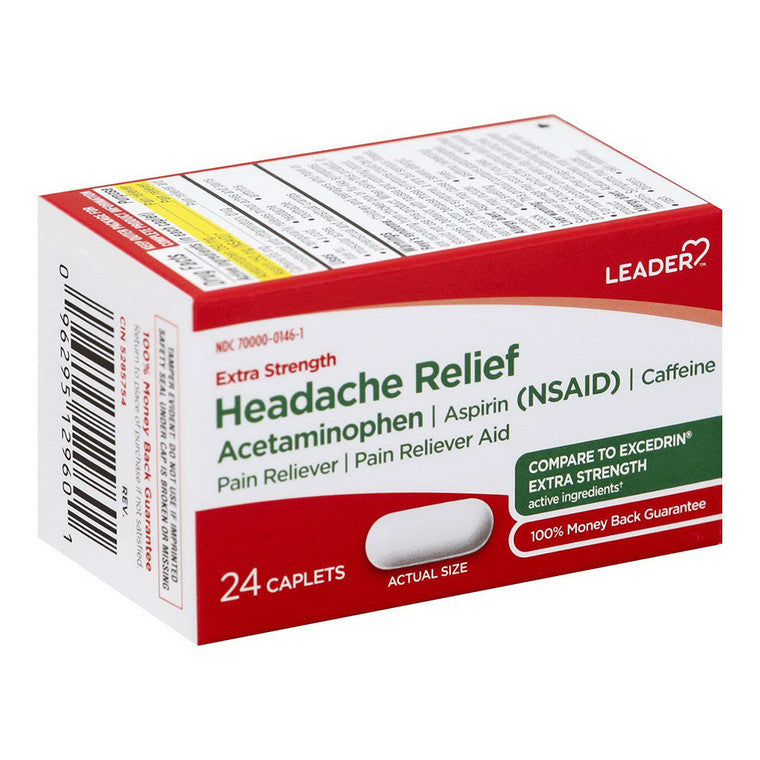 Leader Health Care Headache Relief, Extra Strength, Caplets